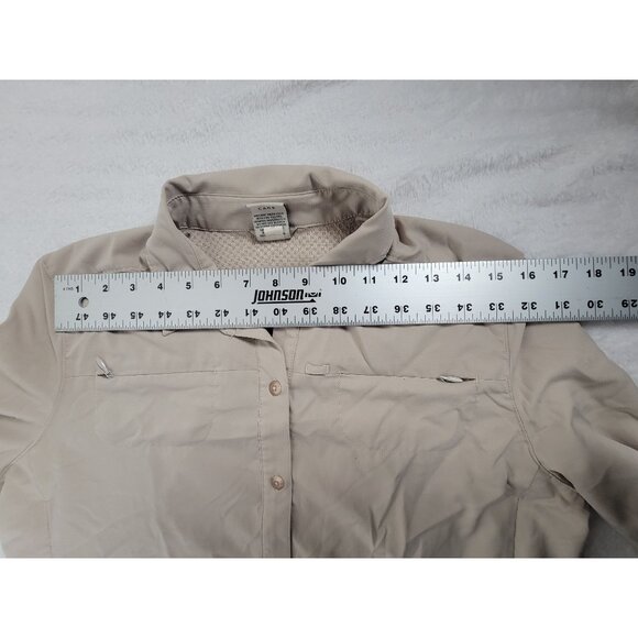 REI Womens Beige Long Sleeve Button-Up Shirt Large Lightweight Outdoor Hiking - Picture 5 of 8
